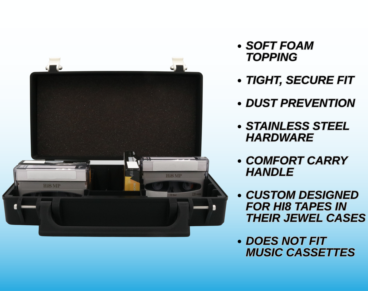OrnateTech Hi8 Digital8 tape storage case, 3D printed in Michigan