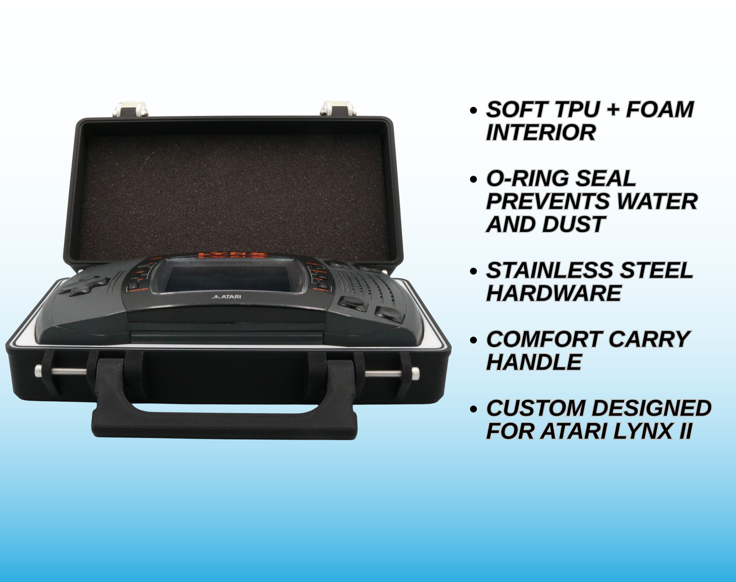 Rugged Travel Case with Handle for Atari Lynx II