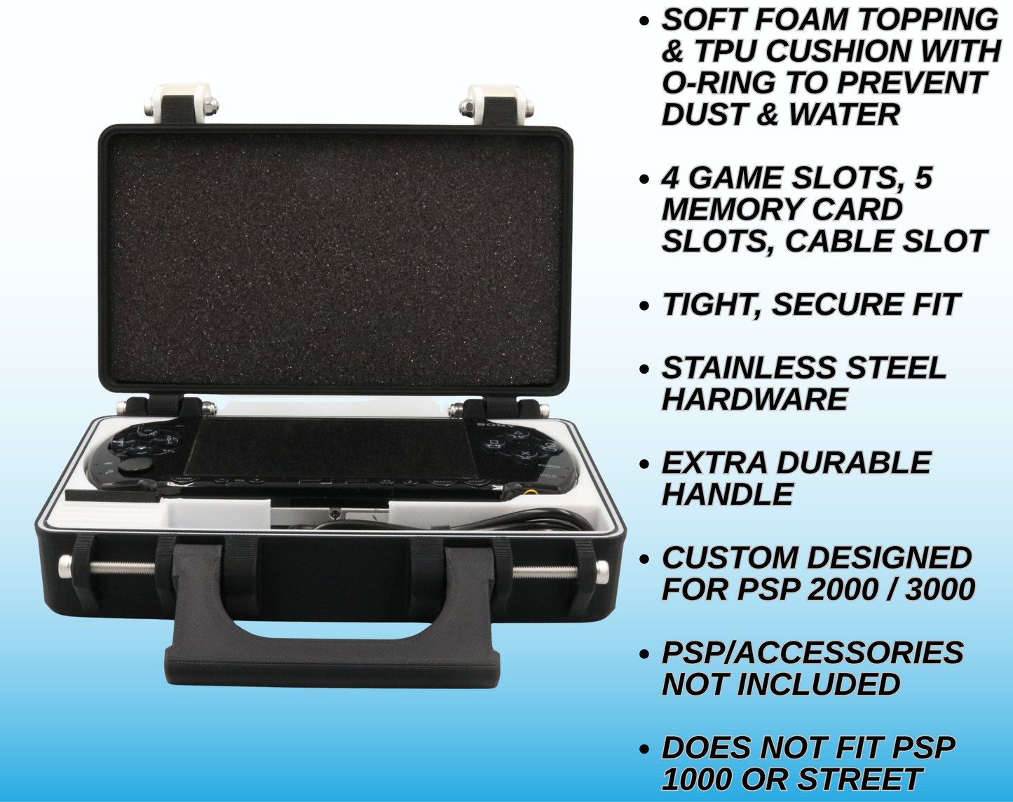 Rugged Travel Case with Handle for PSP 2000 & 3000