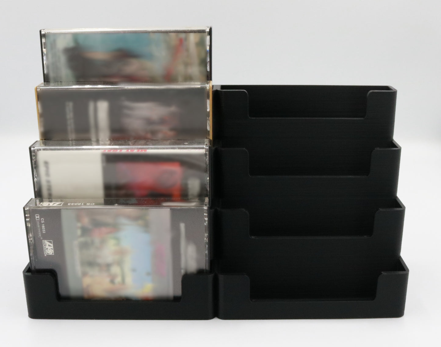 Rugged Display Tower for Audio Cassettes in Cases - Holds 8 Tapes