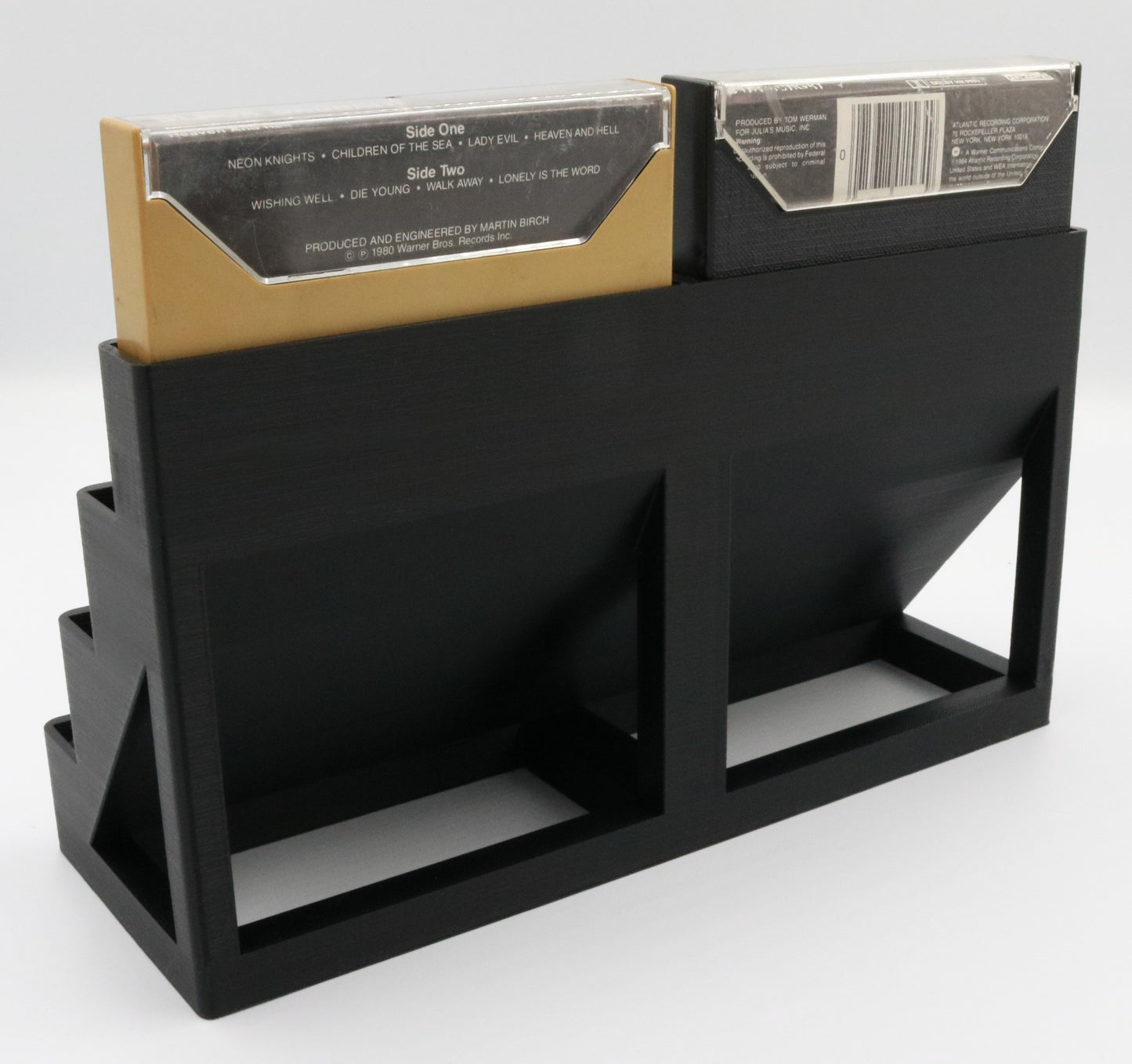 Rugged Display Tower for Audio Cassettes in Cases - Holds 8 Tapes