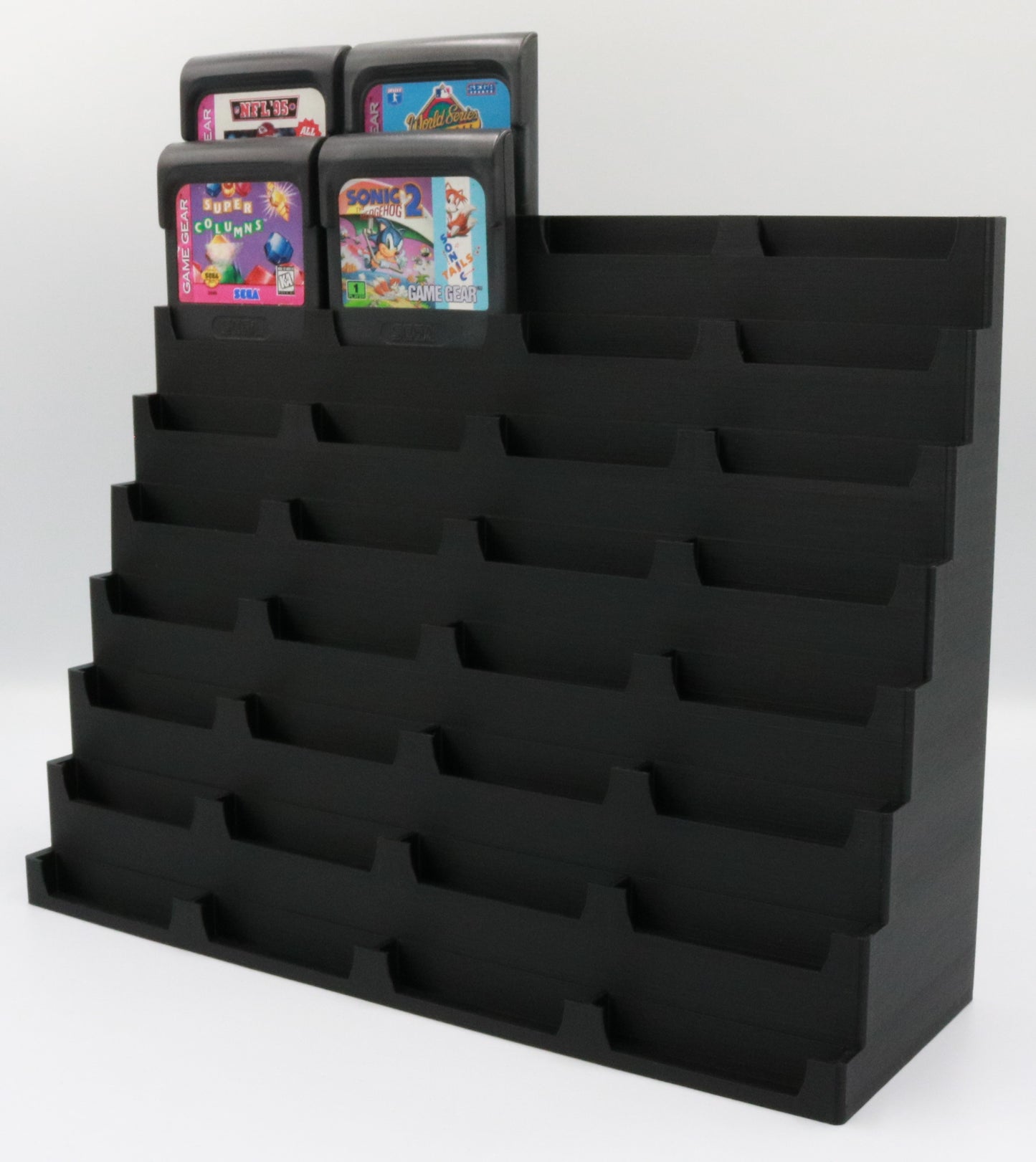 Sega Game Gear Compatible Display Stand Tower Holder for Cartridges - Holds 32 Games