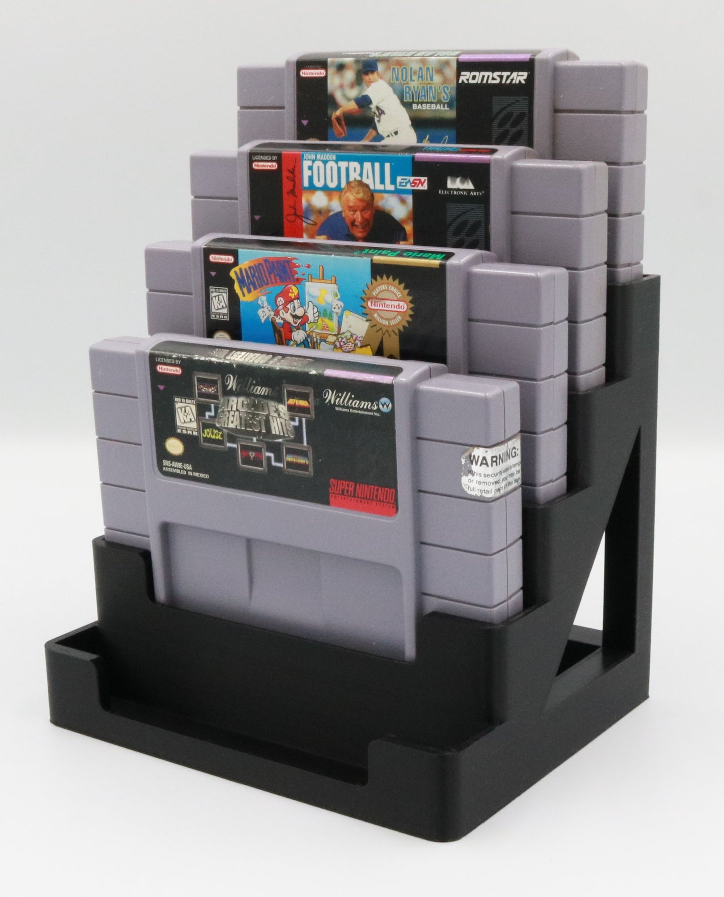 Super Nintendo Compatible Cartridge Display Stand Tower Holder - Holds 5 Games