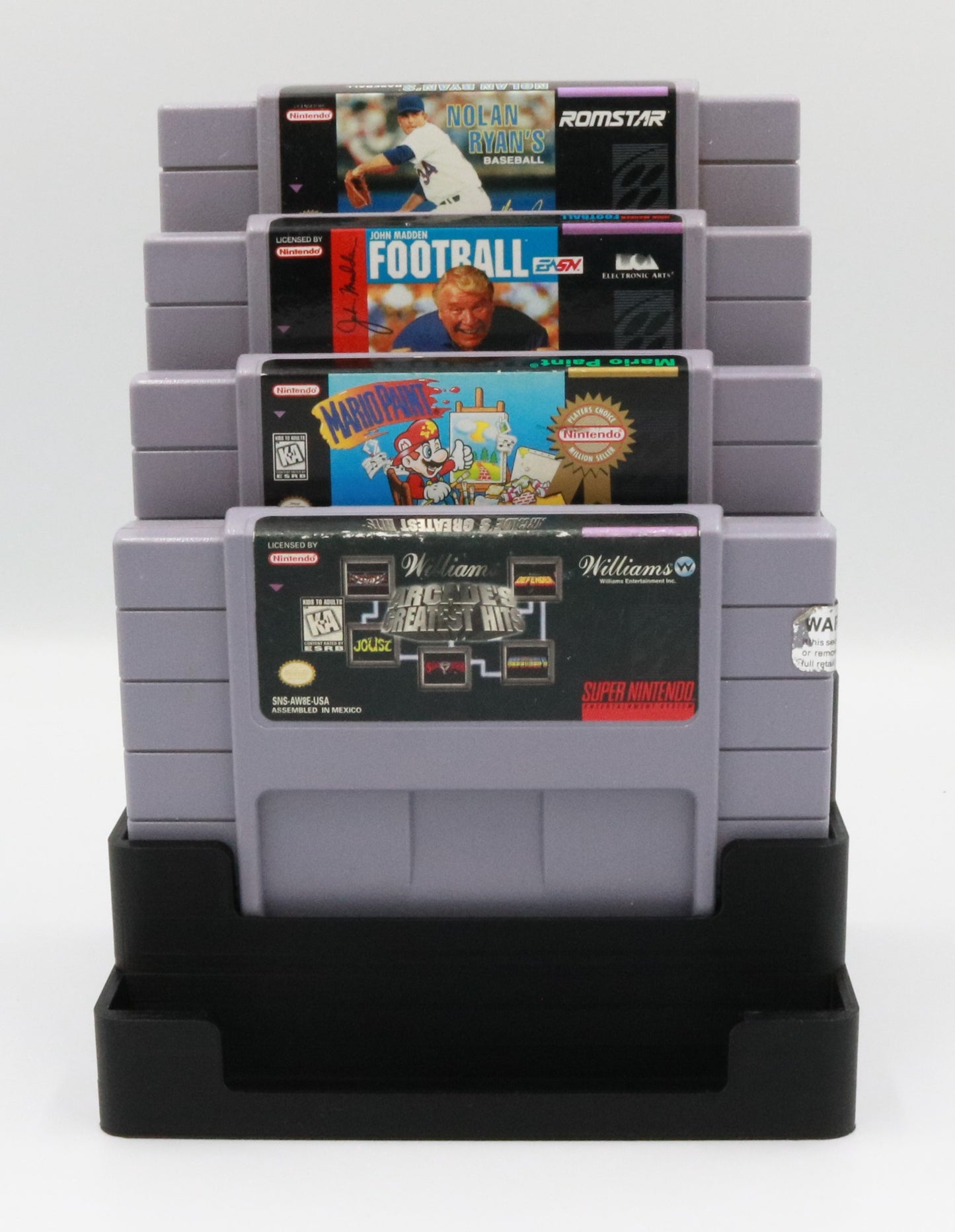 Super Nintendo Compatible Cartridge Display Stand Tower Holder - Holds 5 Games