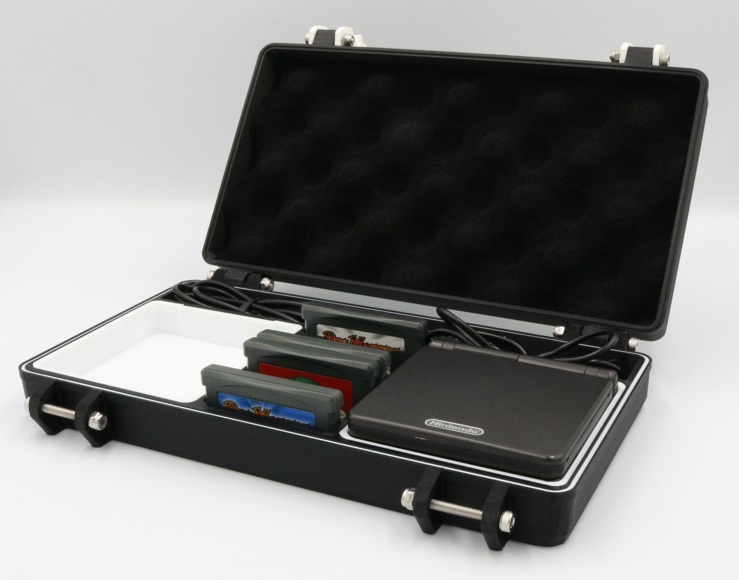 Nintendo Game Boy Advance SP Compatible Rugged Protective Carrying Case for Two - Includes TPU Cushion & O-ring