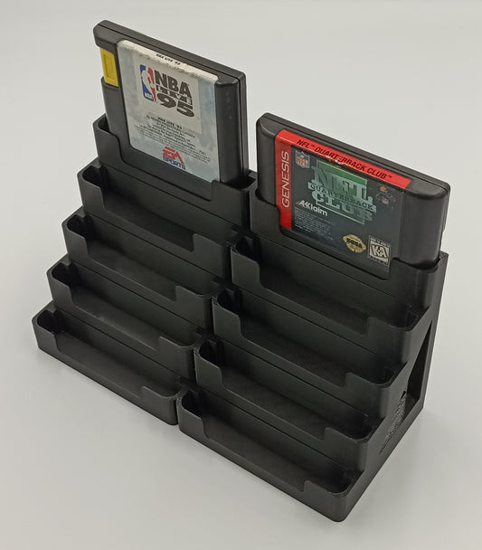 Sega Genesis Compatible Display Stand Tower Holder Case - Holds 10 Games