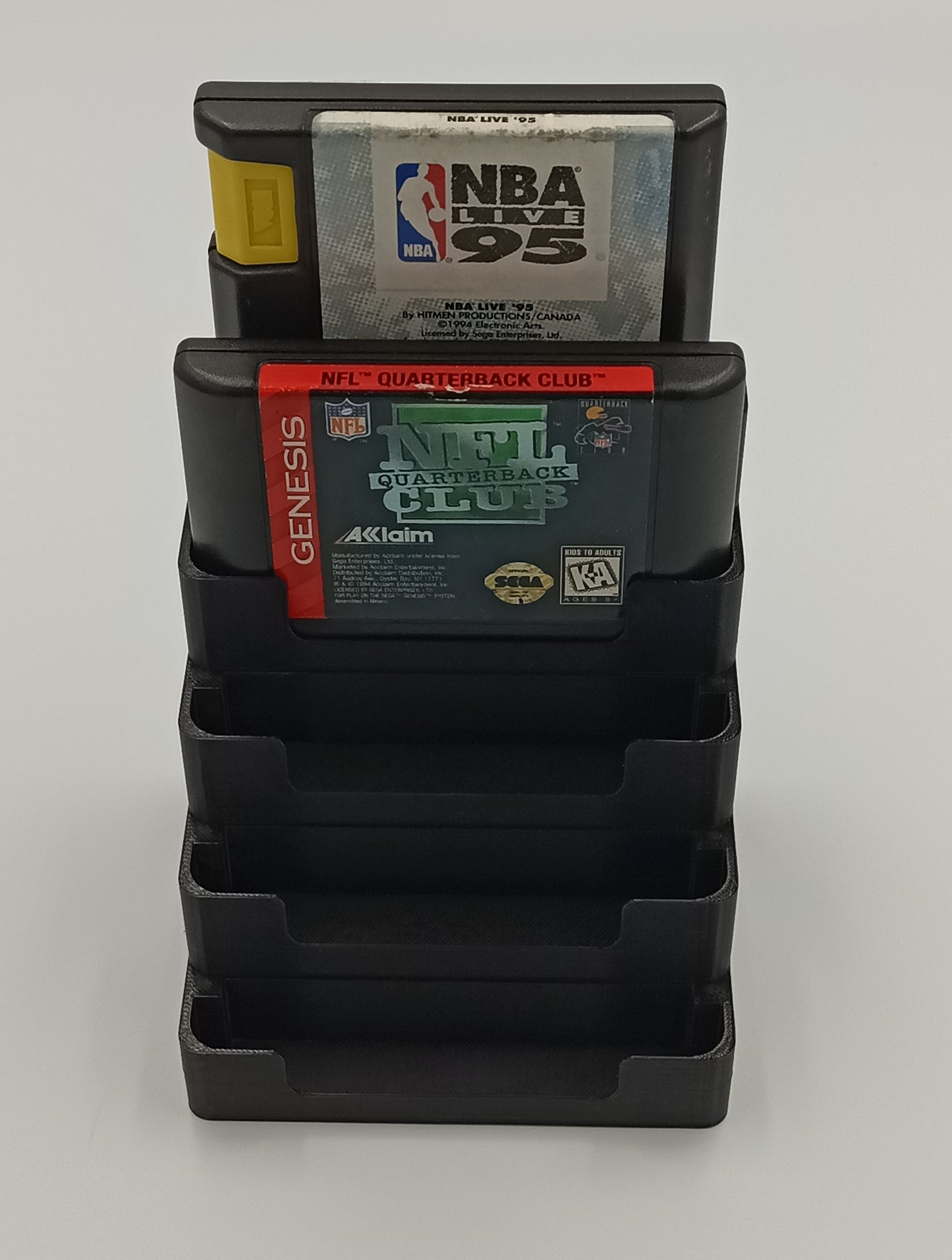 Sega Genesis Compatible Display Stand Tower Holder Case - Holds 5 Games