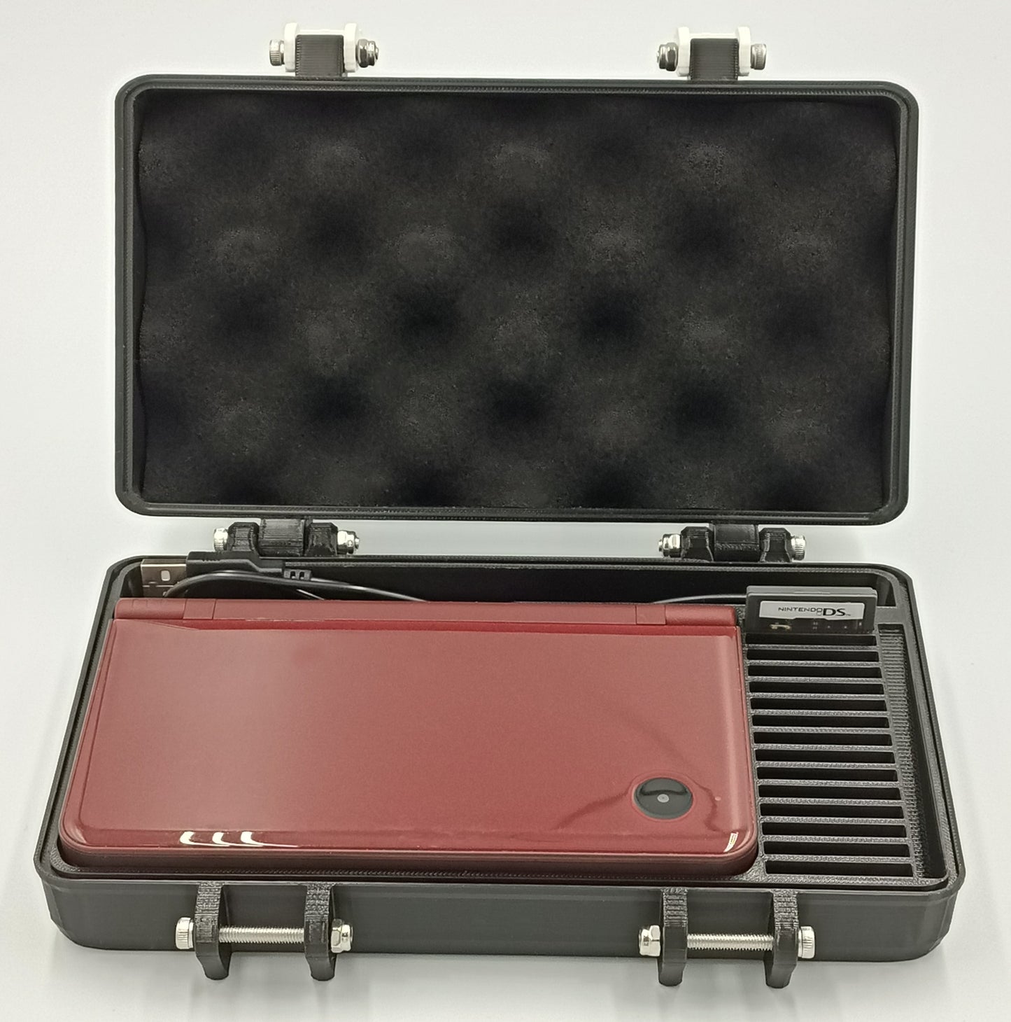 Nintendo DSi XL Compatible Protective Rugged Carrying Case - Holds 15 Games and USB Cable