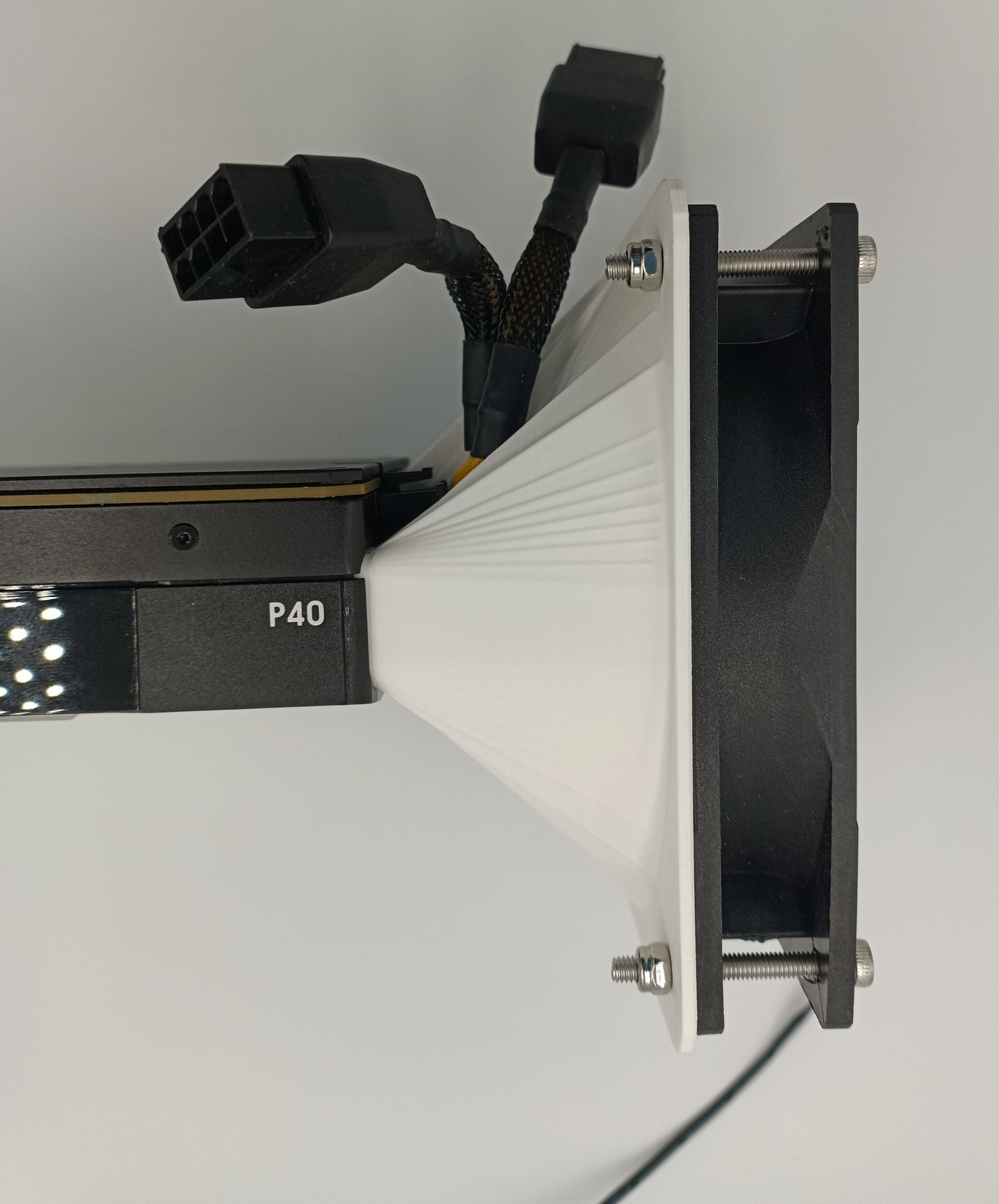 Nvidia Tesla Compatible  P40 P100 V100 K80 M40 Blower Fan Adapter Kit - Fits 120 mm Fan