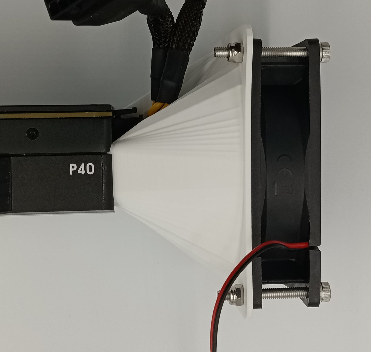 Nvidia Tesla Compatible P40 P100 V100 K80 M40 Blower Fan Adapter Kit - Fits 92 mm Fan