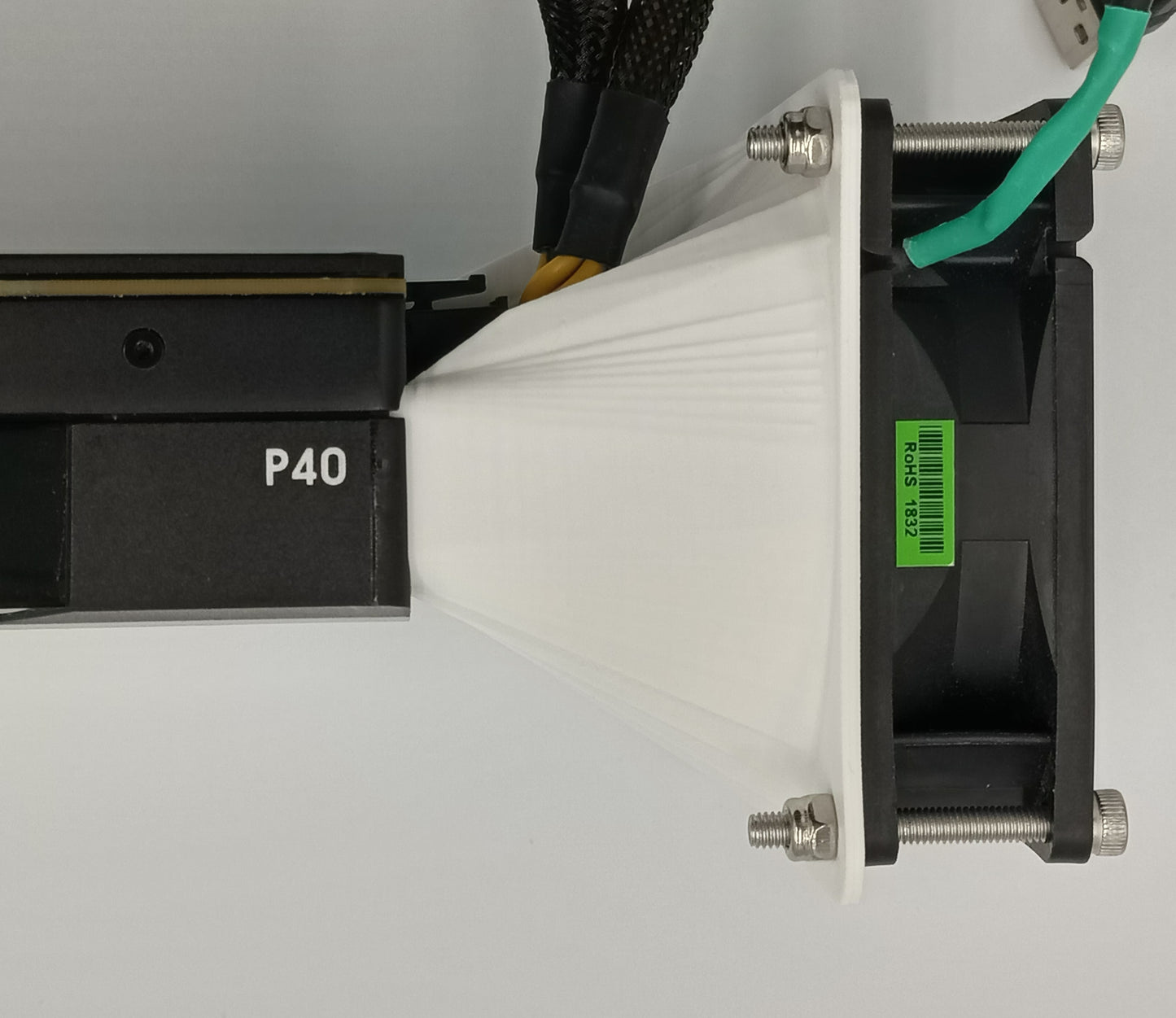 Nvidia Tesla Compatible P40 P100 V100 K80 M40 Blower Fan Adapter Kit - Fits 80 mm Fan