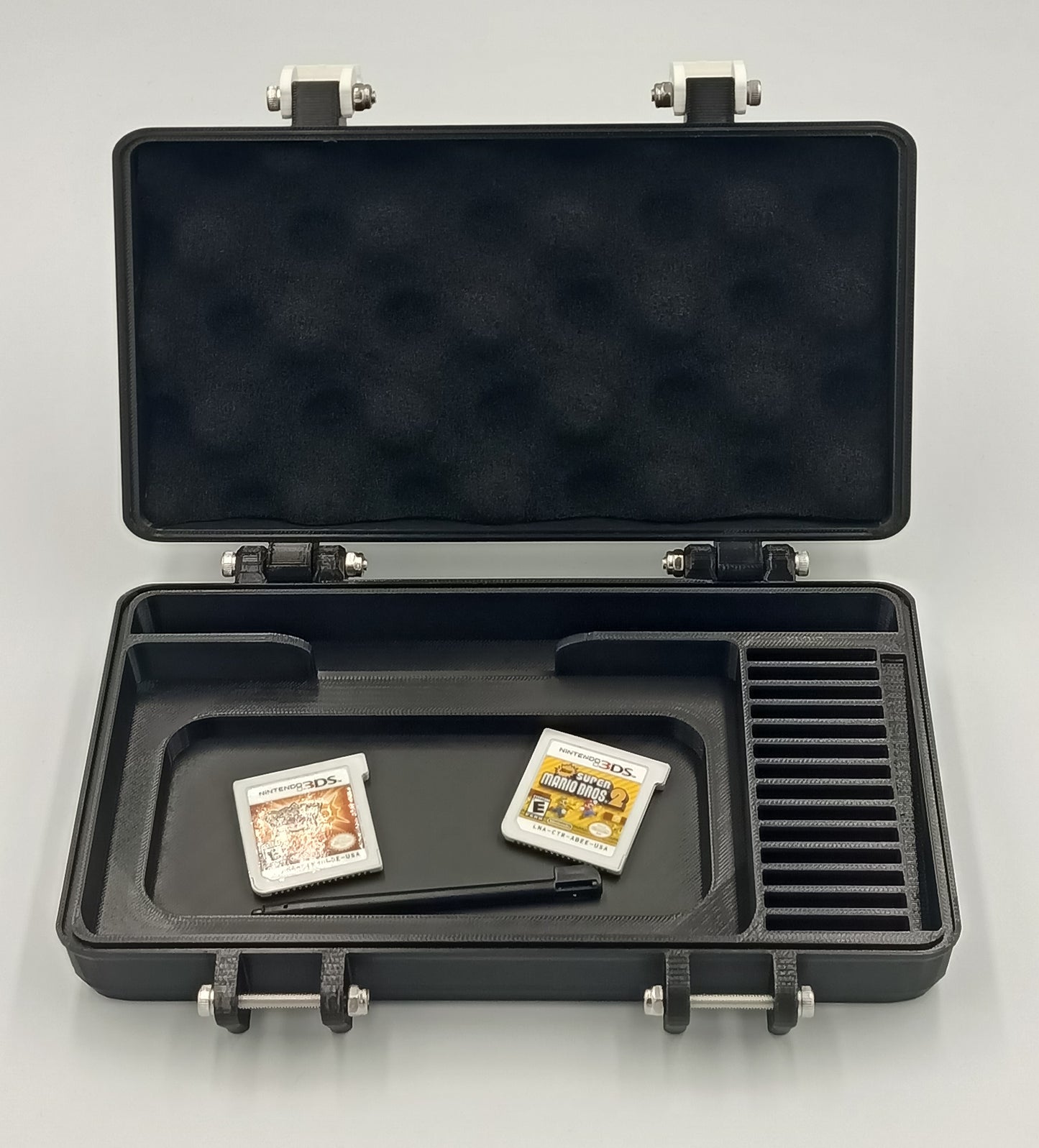 Nintendo 2DS XL & LL Compatible Rugged Protective Carrying Case - Holds 14 Games and USB Cable