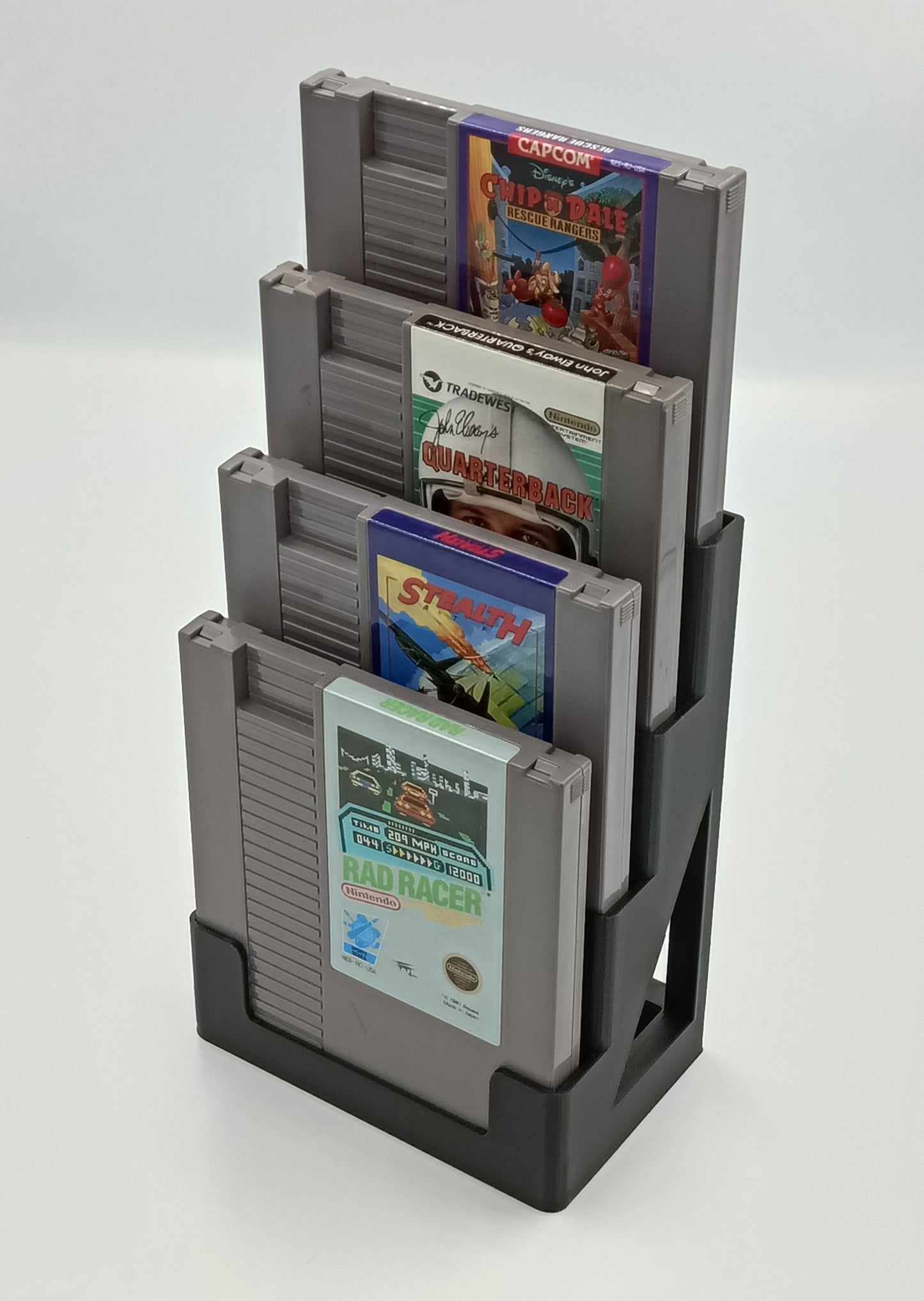 Nintendo NES Compatible Display Stand Tower Holder Case - Holds 4 Games