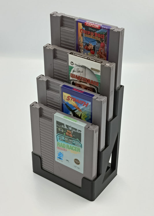 Nintendo NES Compatible Display Stand Tower Holder Case - Holds 4 Games