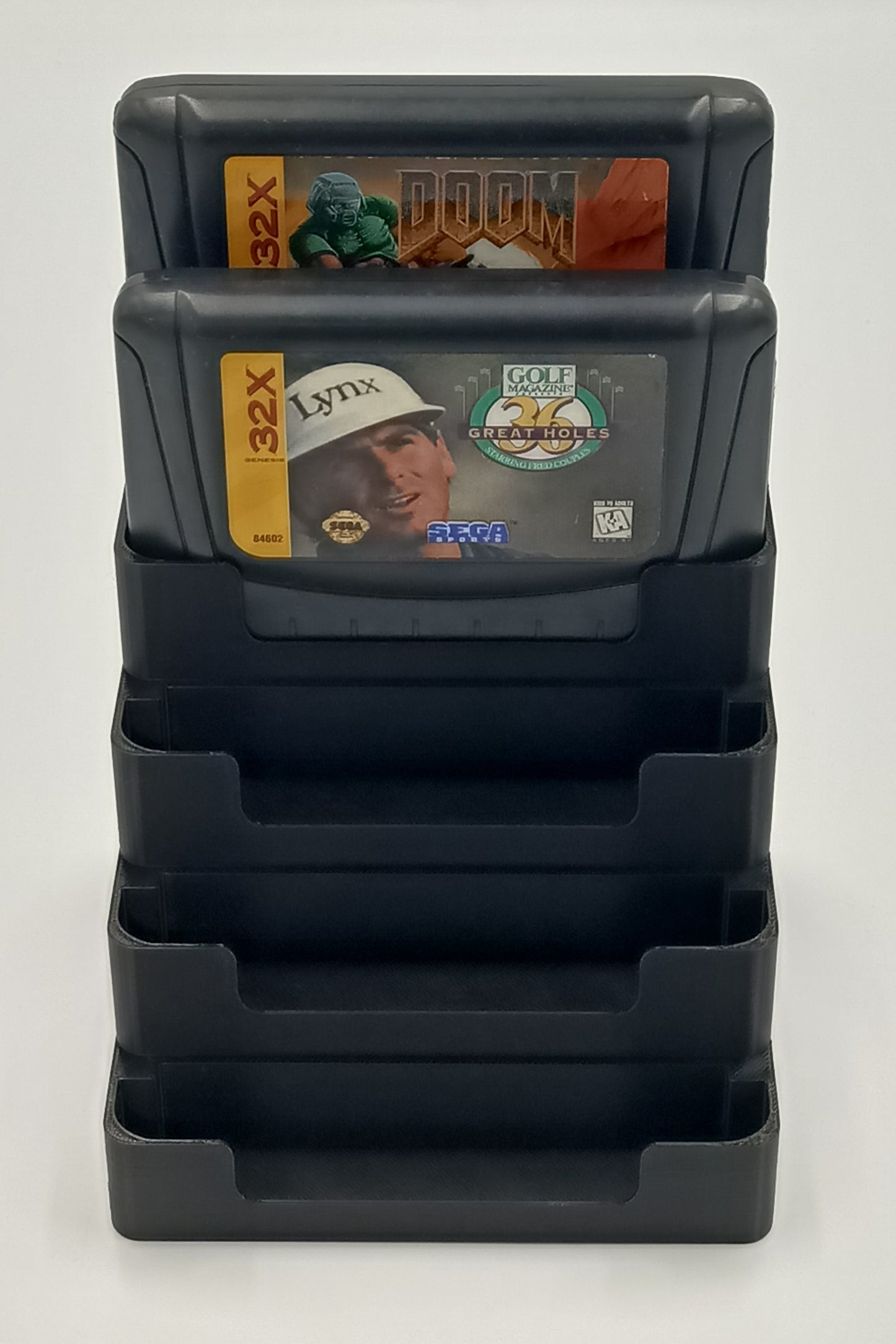 Sega Genesis 32X Compatible Display Stand Tower Holder Case - Holds 5 Games - 32X Only