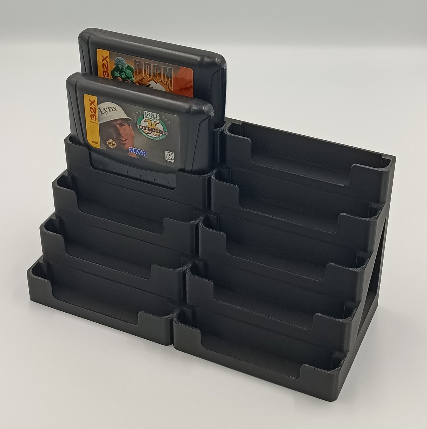 Sega Genesis 32X Compatible Display Stand Tower Holder Case - Holds 10 Games - 32X Only