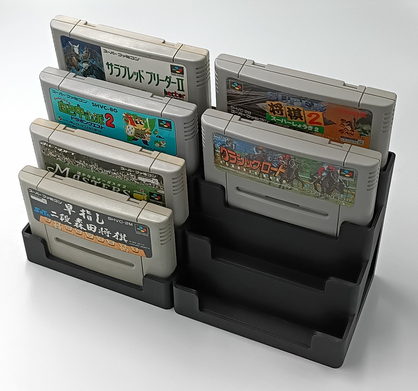 Nintendo Super Famicom Compatible Display Stand Tower Holder Case - Holds 8 Games