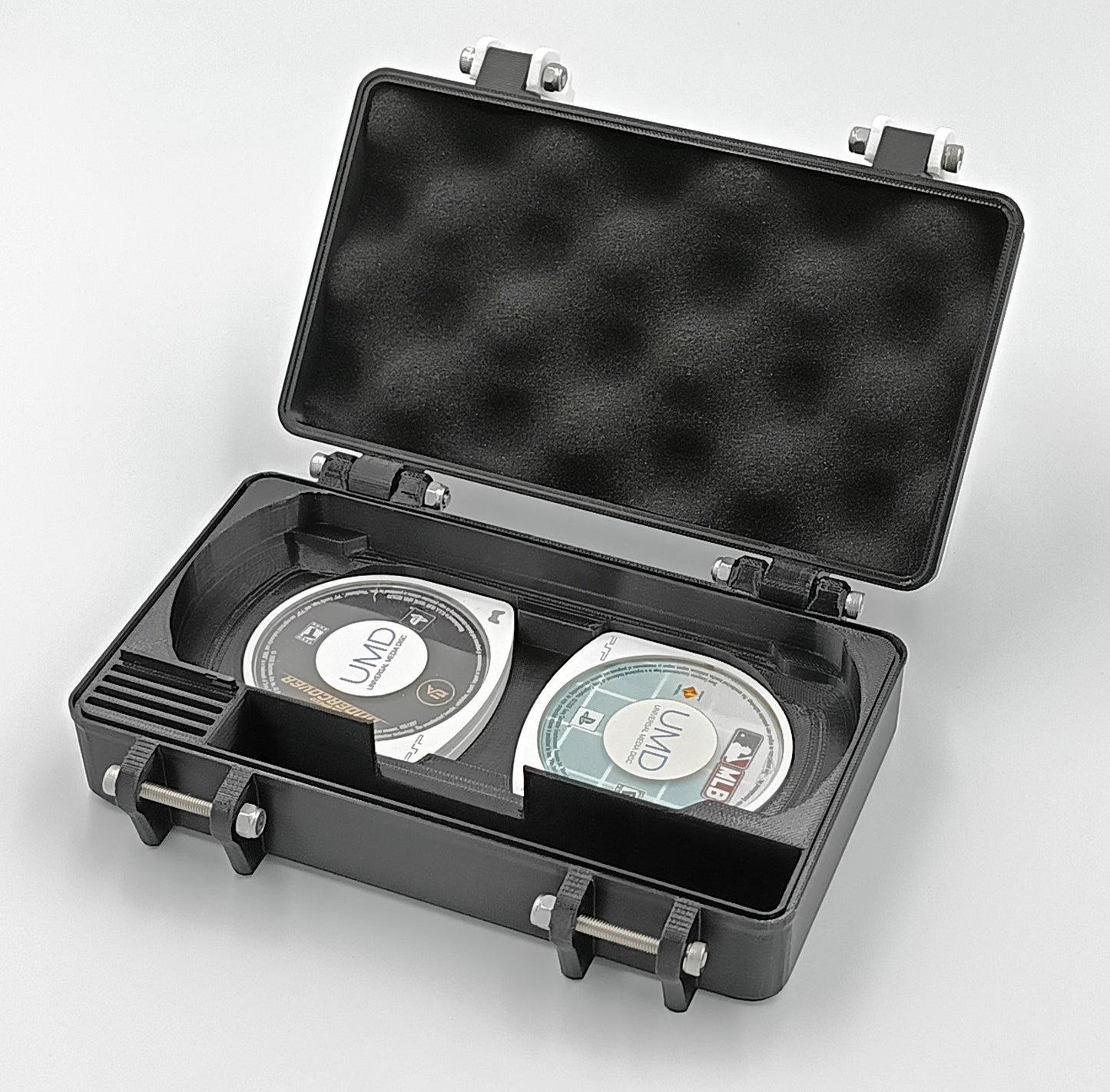 Sony PSP 2000 & 3000 Compatible Rugged Protective Carrying Case - Holds 4 Games, USB Cable, 5 Memory Cards