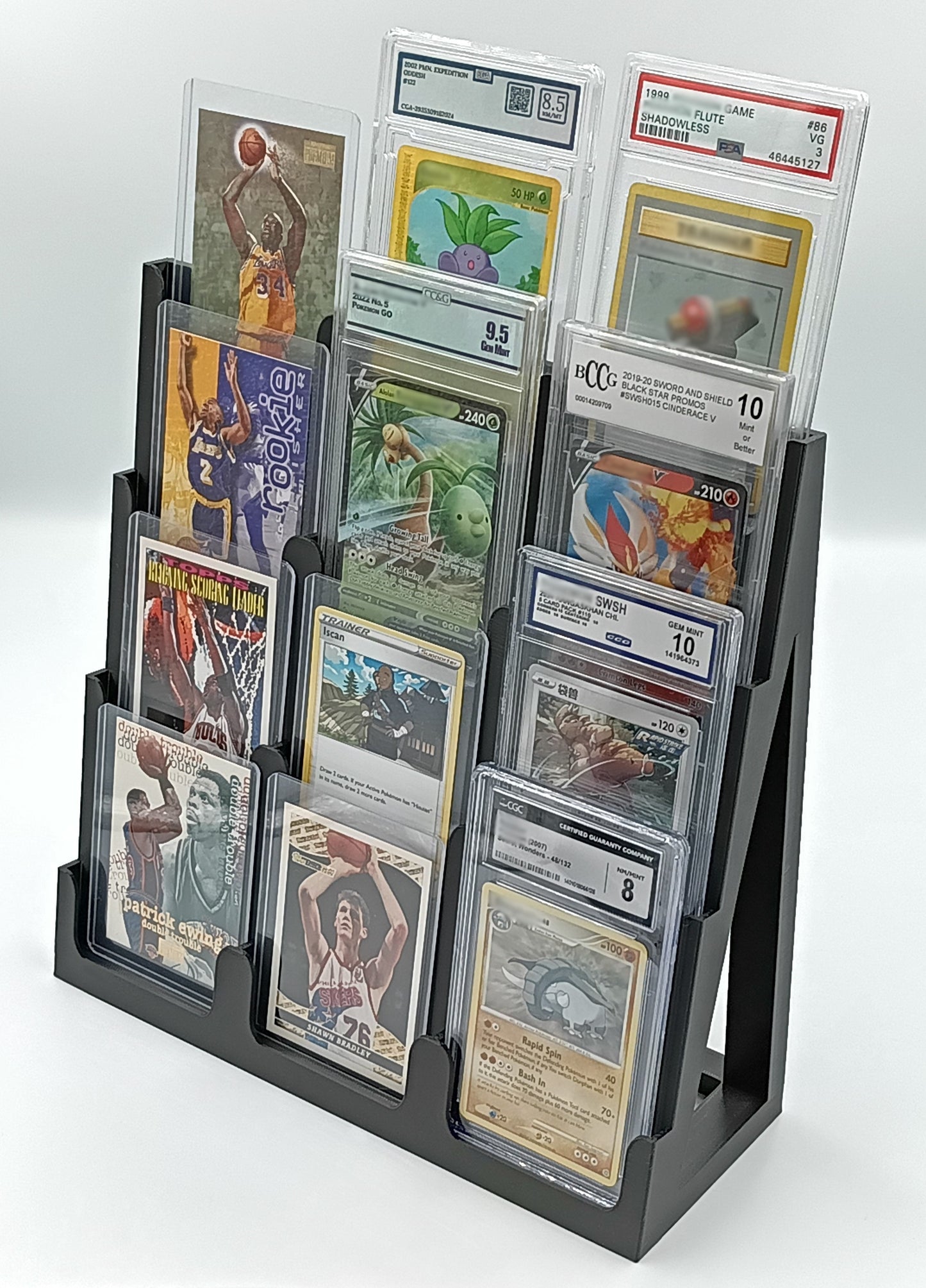 Graded 12 Card Slab & Top Loader Rugged Tower Display Compatible with Most Slabs
