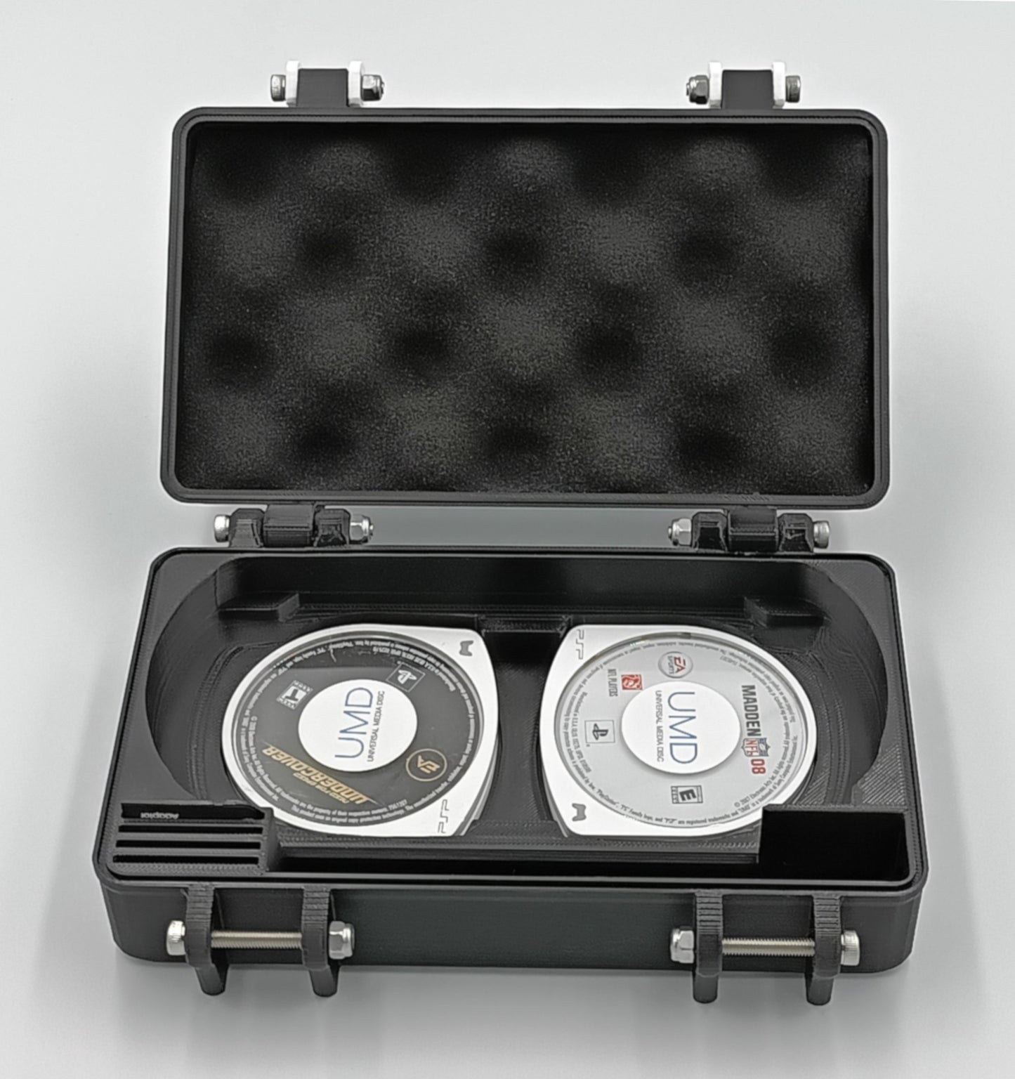 Sony PSP 1000 Compatible Rugged Protective Carrying Case - Holds 4 Games, USB Cable, 4 Memory Cards