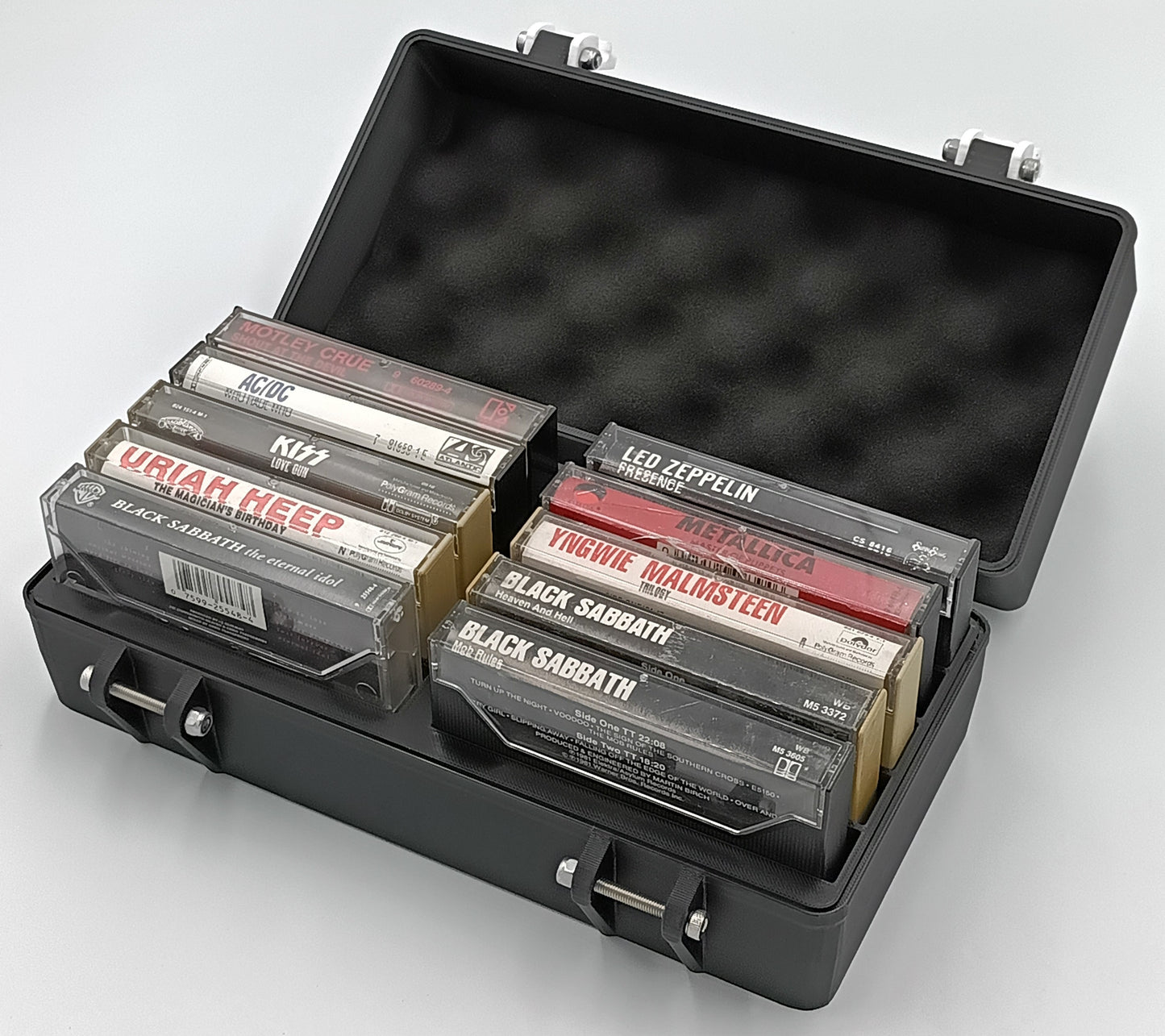Rugged Protective Carrying Case for Audio Cassettes in Cases - Holds 10 Tapes