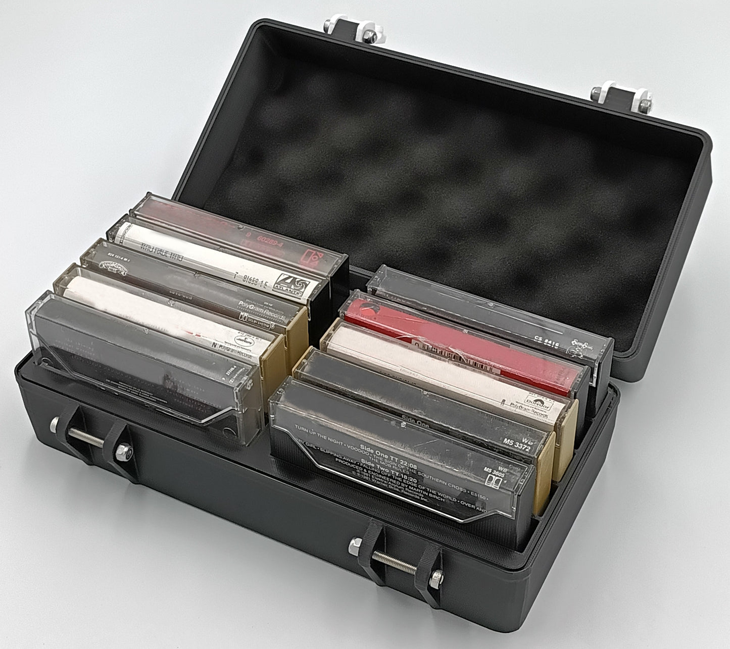 Rugged Protective Carrying Case for Audio Cassettes in Cases - Holds 10 Tapes