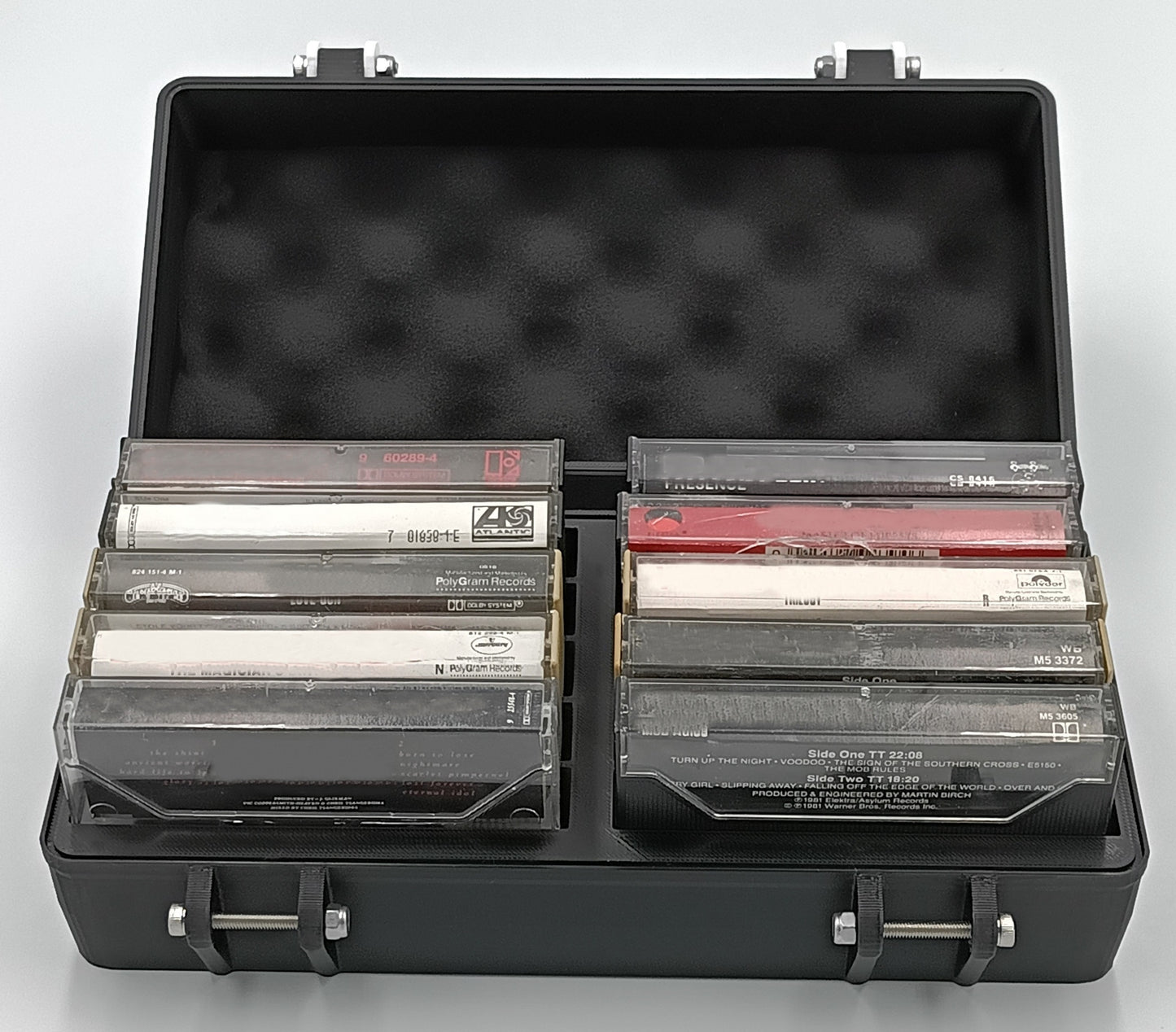 Rugged Protective Carrying Case for Audio Cassettes in Cases - Holds 10 Tapes