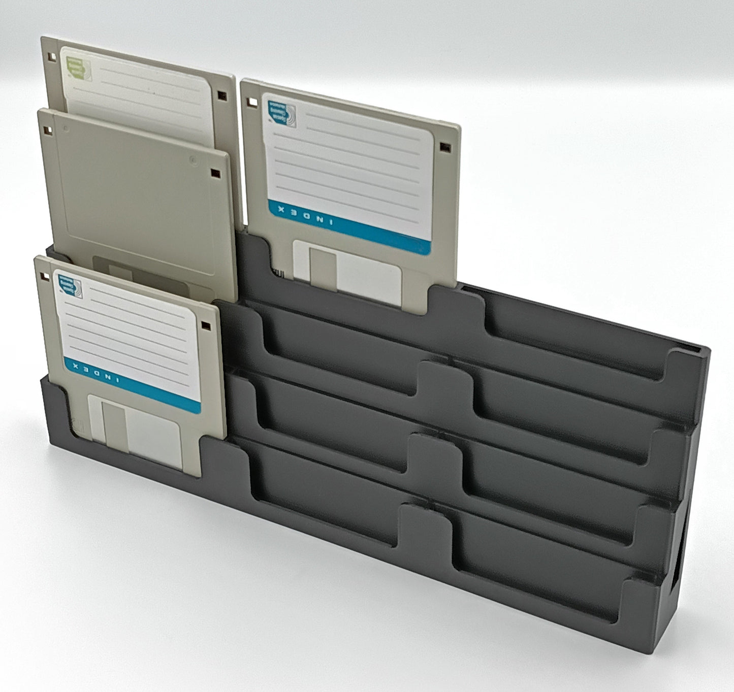 3.5" Floppy Disk Compatible Display Stand Tower Holder - Holds 12 Diskettes