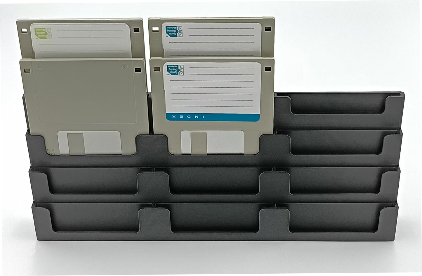 3.5" Floppy Disk Compatible Display Stand Tower Holder - Holds 12 Diskettes