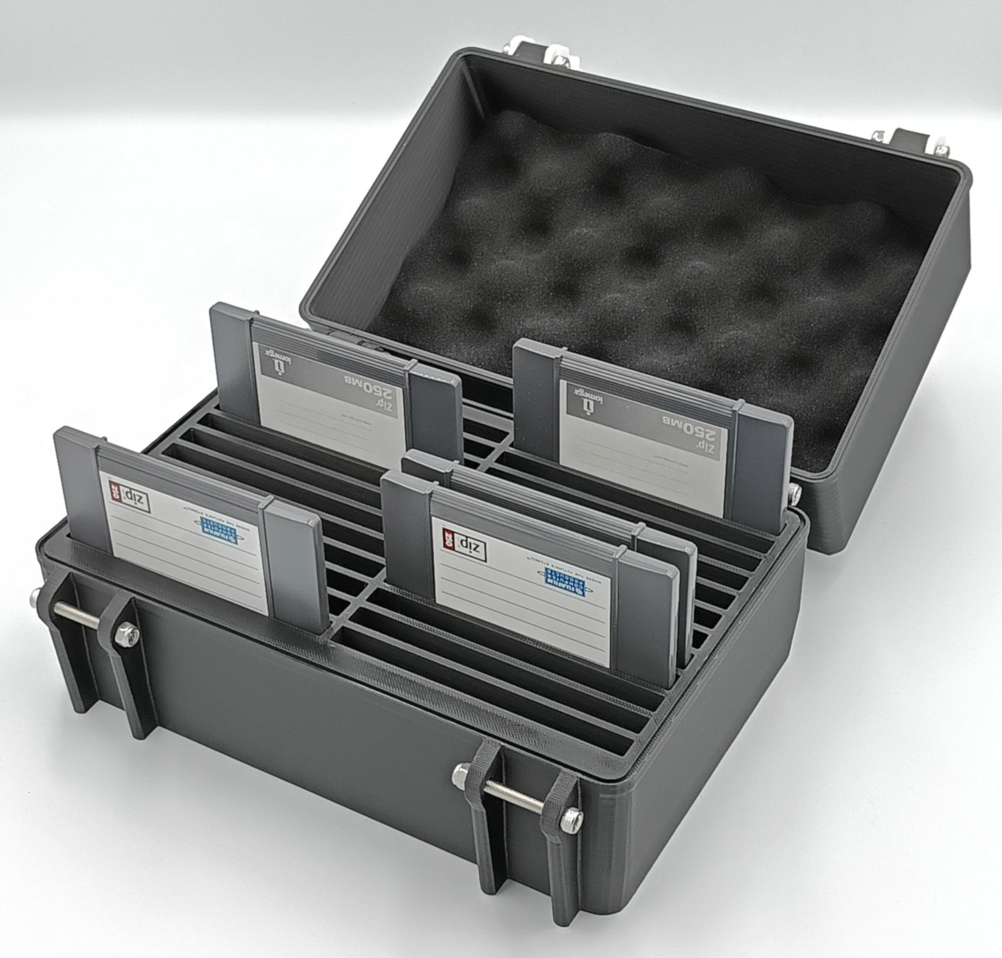 Rugged Protective Carrying Case for Zip Disks - Holds 24 Disks