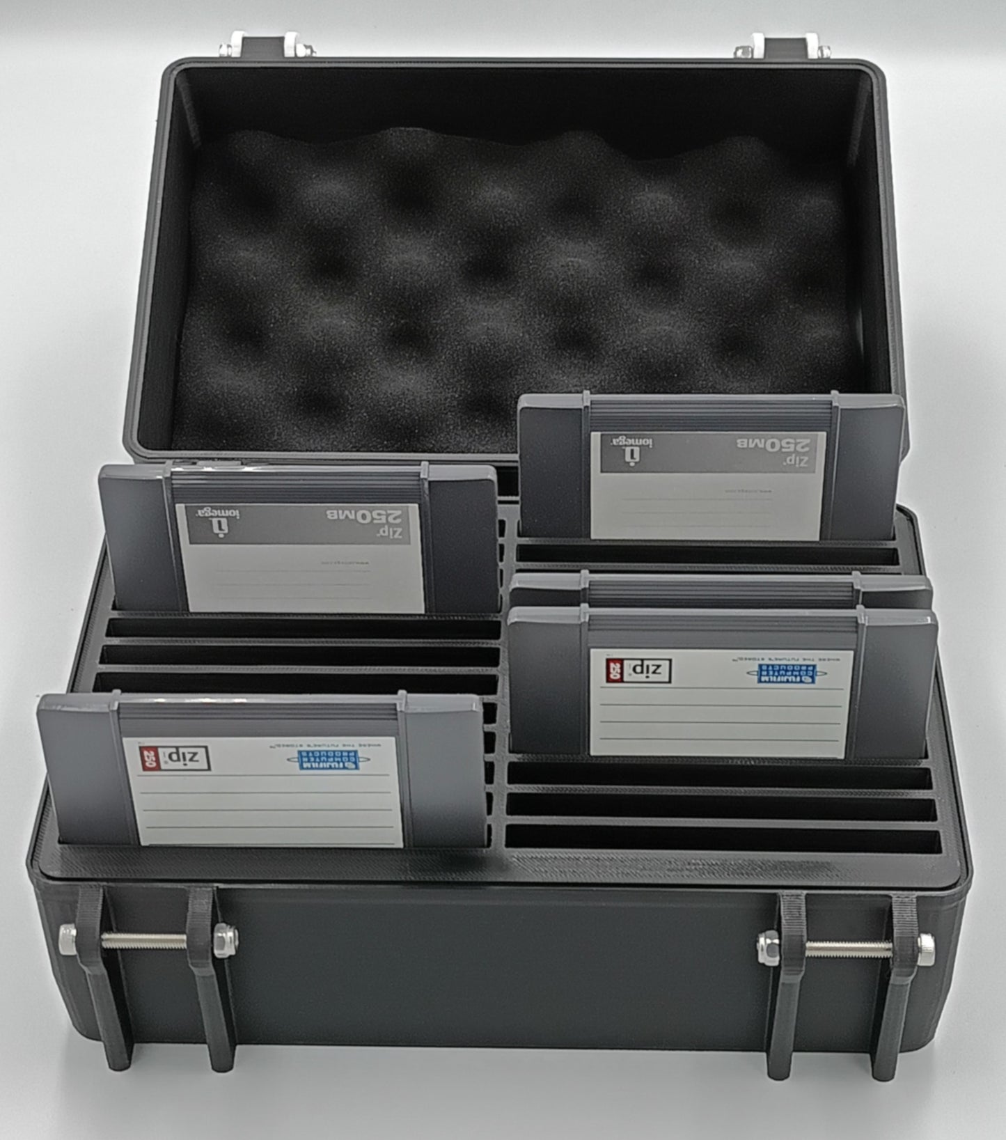 Rugged Protective Carrying Case for Zip Disks - Holds 24 Disks